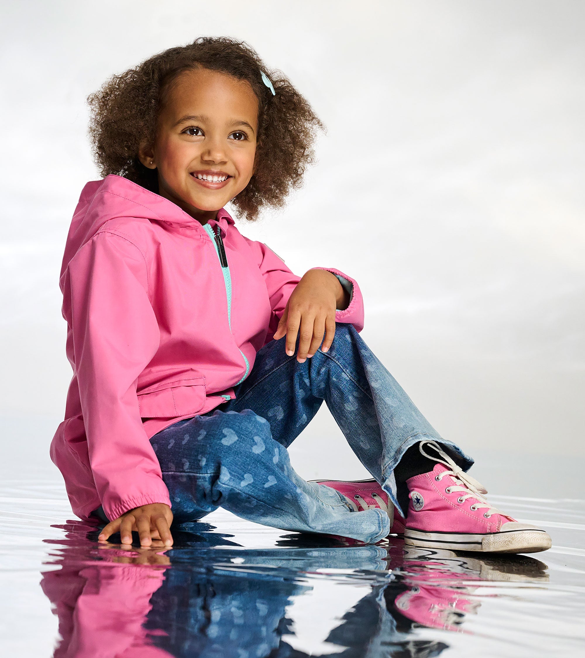 Girls Color Reveal Butterflies Microfiber Rain Jacket