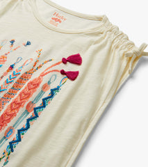 Girls Friendship Bracelet Cinched Shoulder Top