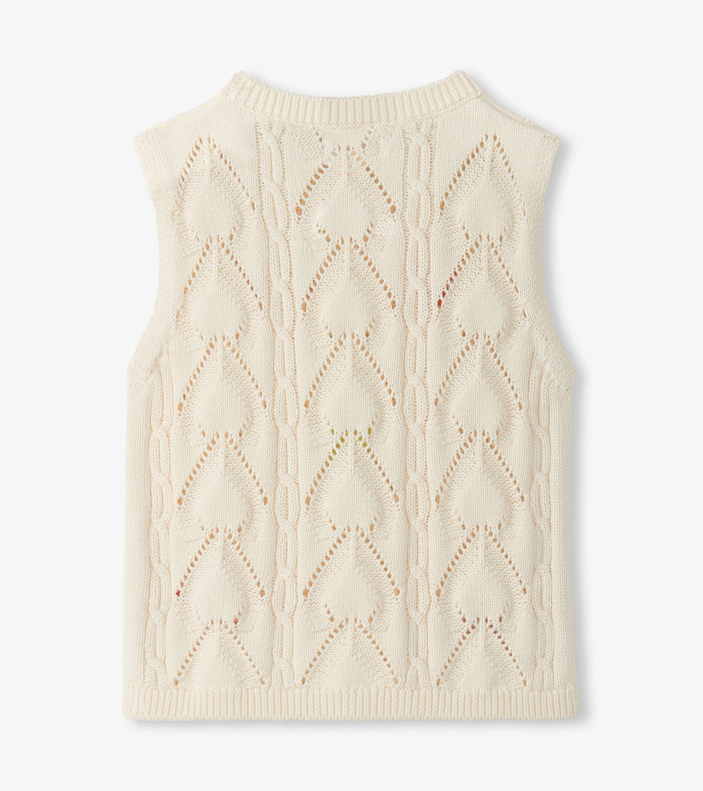 Girls Delicate Flower Crochet Top