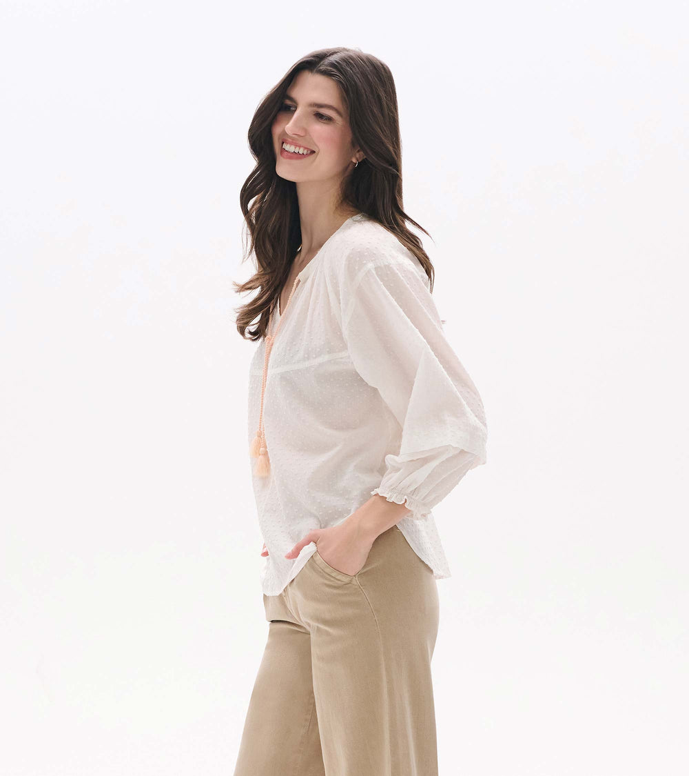 Naomi Blouse - Blush Swiss Dot