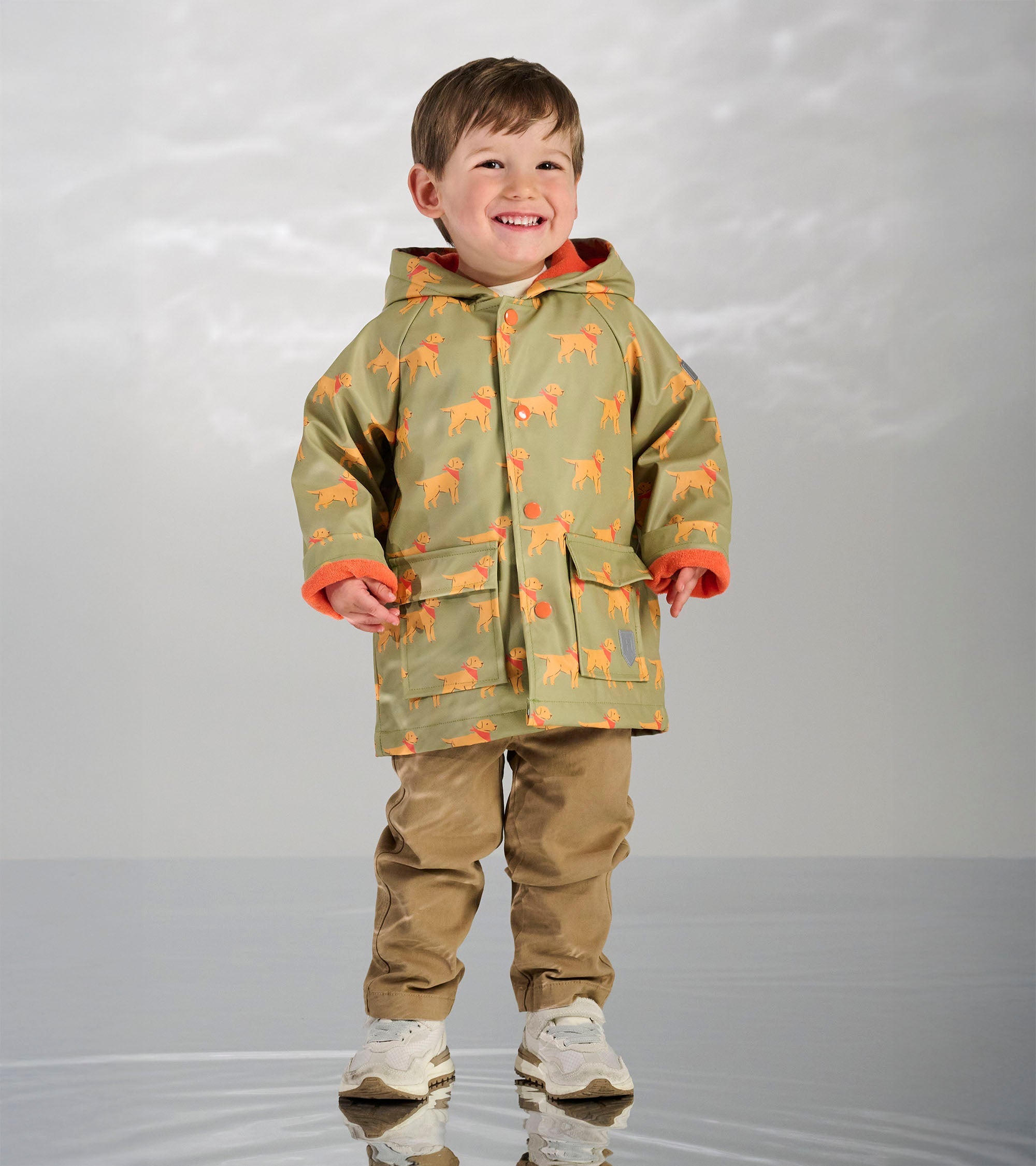 Baby & Toddler Boys Camping Puppy Button-Up Rain Jacket