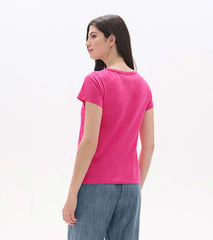 Essential Crew Neck Tee - Carmine Rose