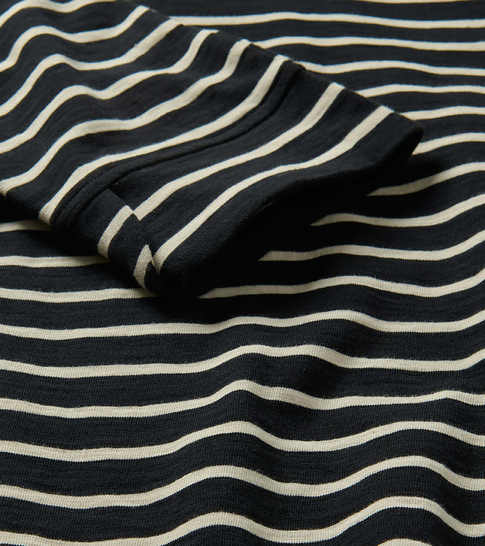 Lily Notch Neck Dress - Caviar Stripes