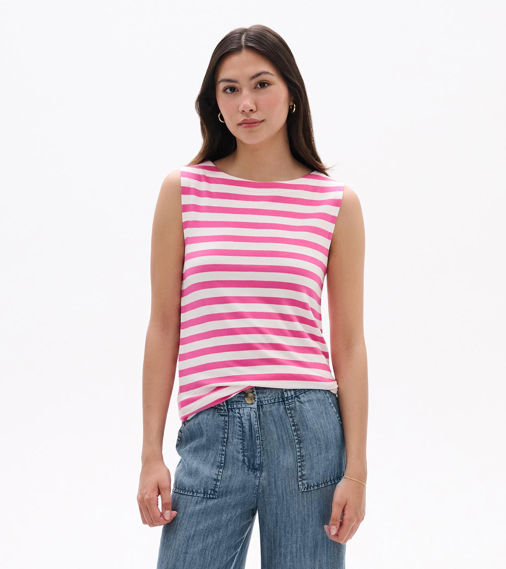 Everyday Tank - Carmine Rose Stripes
