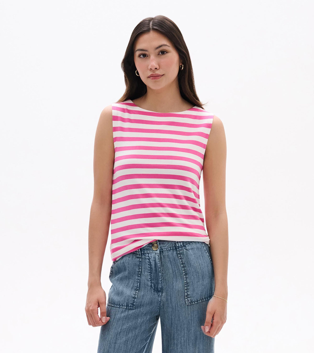 Everyday Tank - Carmine Rose Stripes