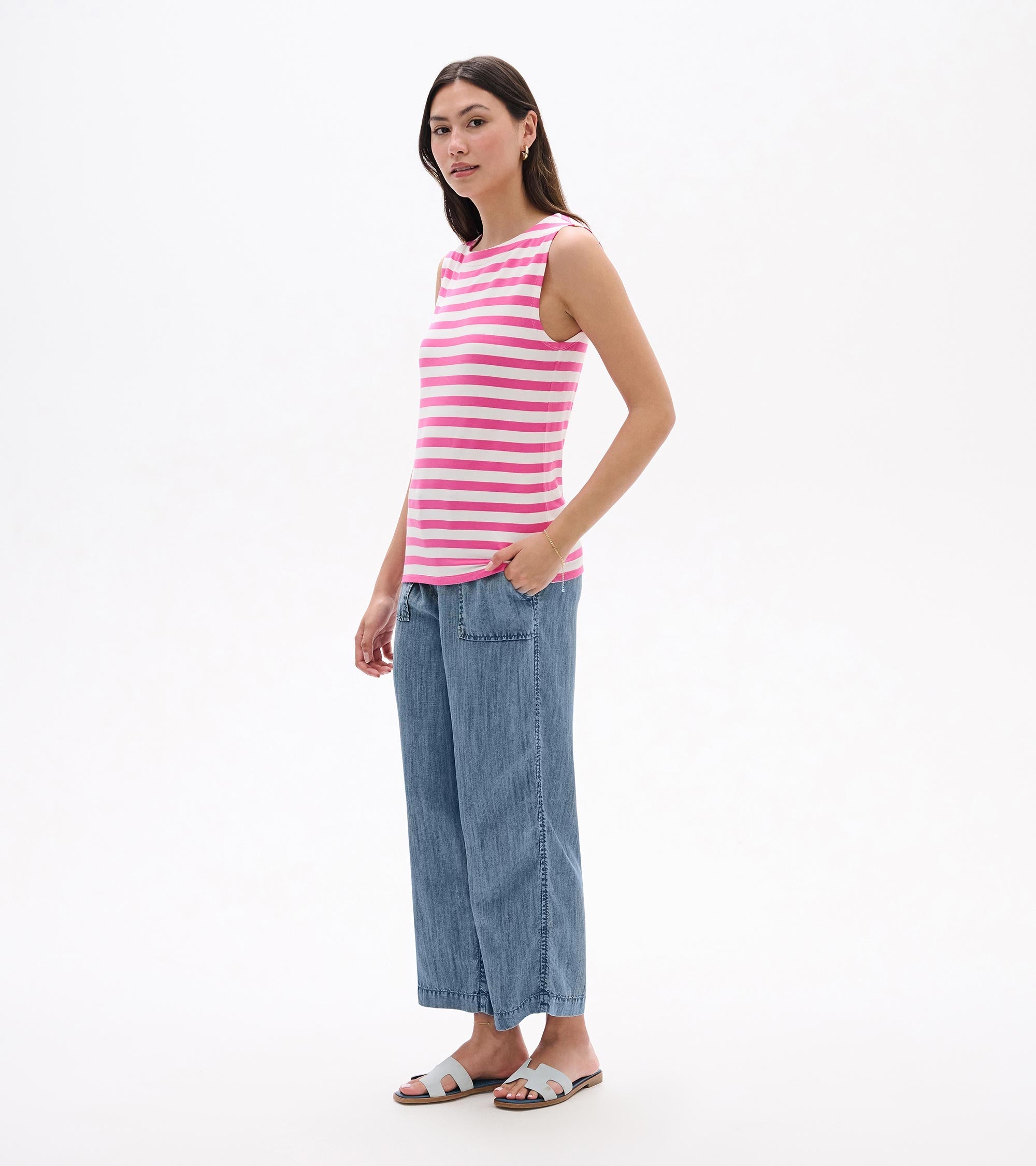 Everyday Tank - Carmine Rose Stripes