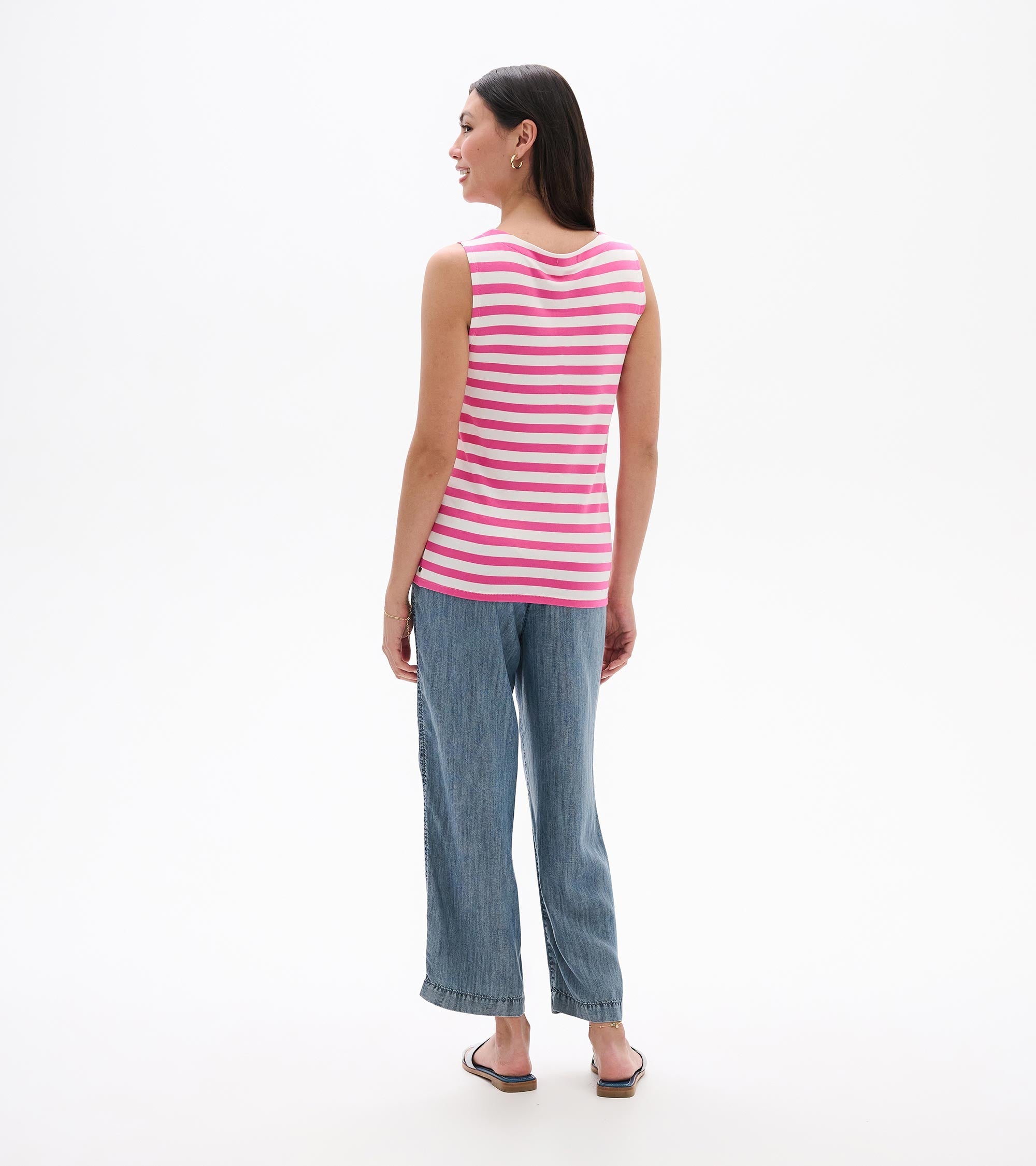 Everyday Tank - Carmine Rose Stripes