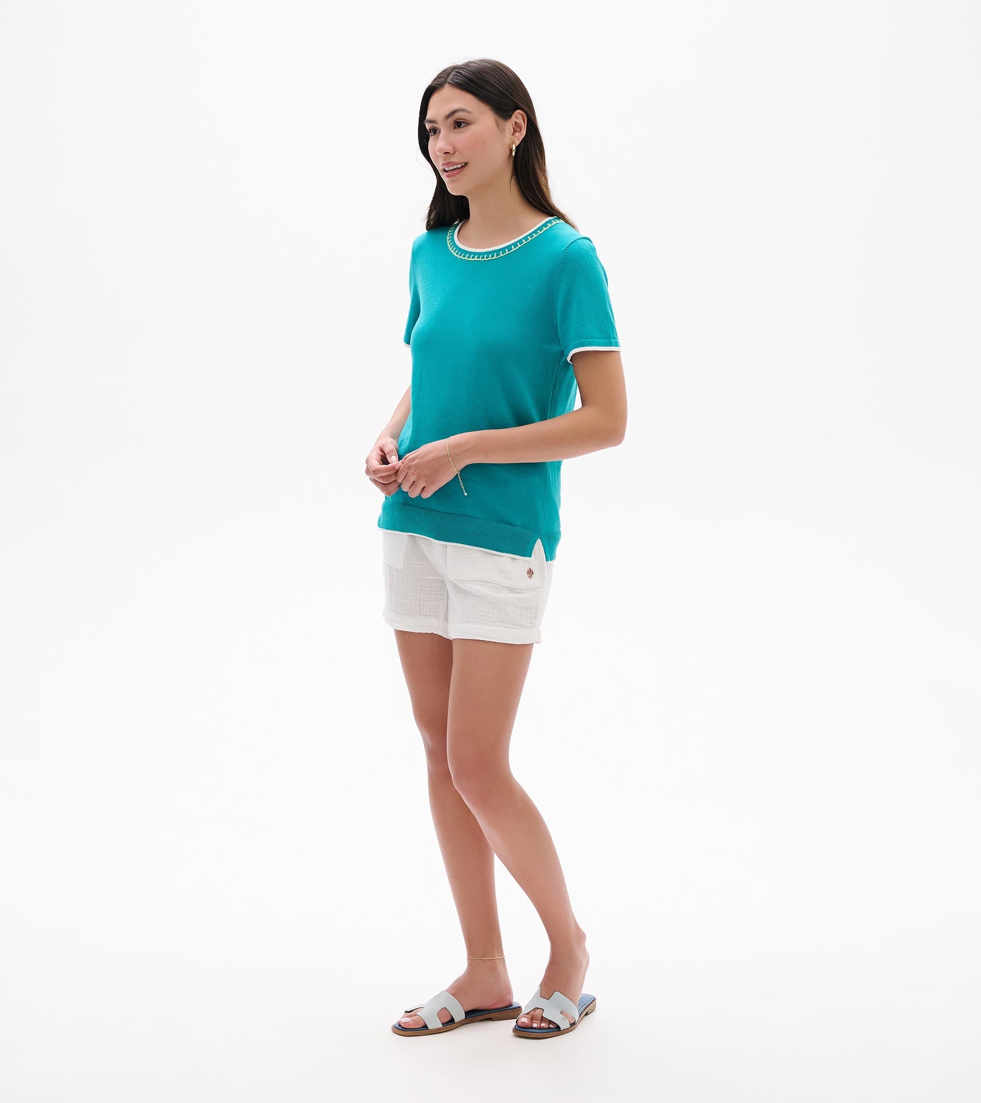 Simone Knit Tee - Ceramic