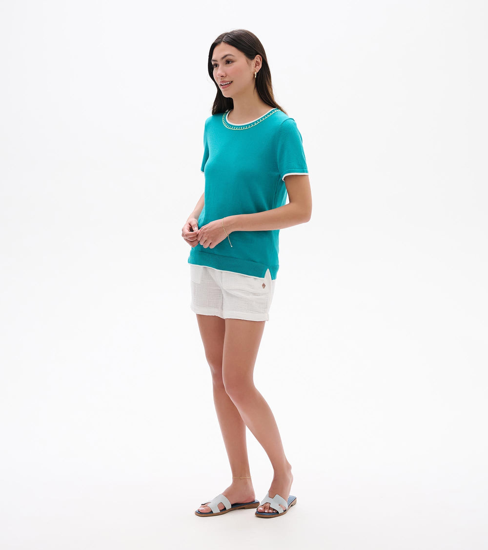 Simone Knit Tee - Ceramic