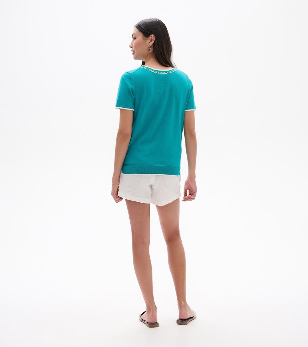 Simone Knit Tee - Ceramic
