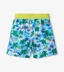 Boys Tropical Palm Swim Trunks