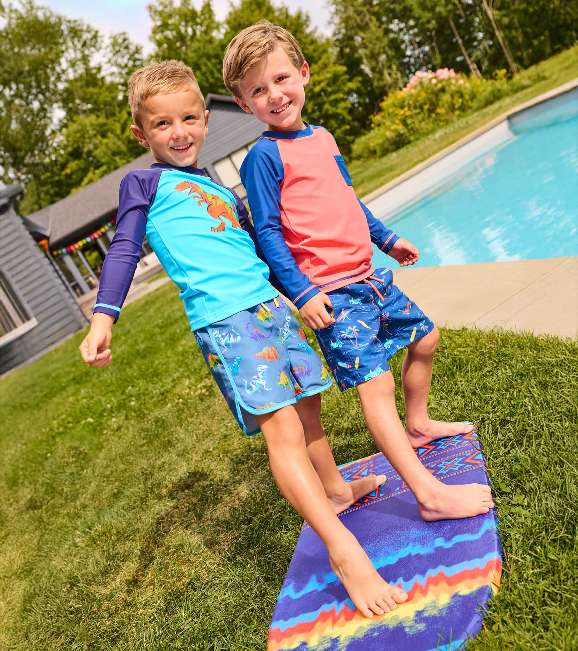 Boys Dino Party Swim Trunks