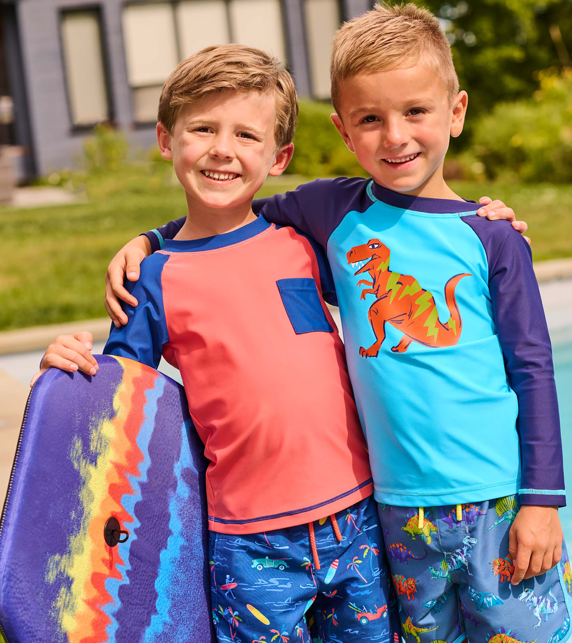 Boys Dino Graphic Long Sleeve Rashguard