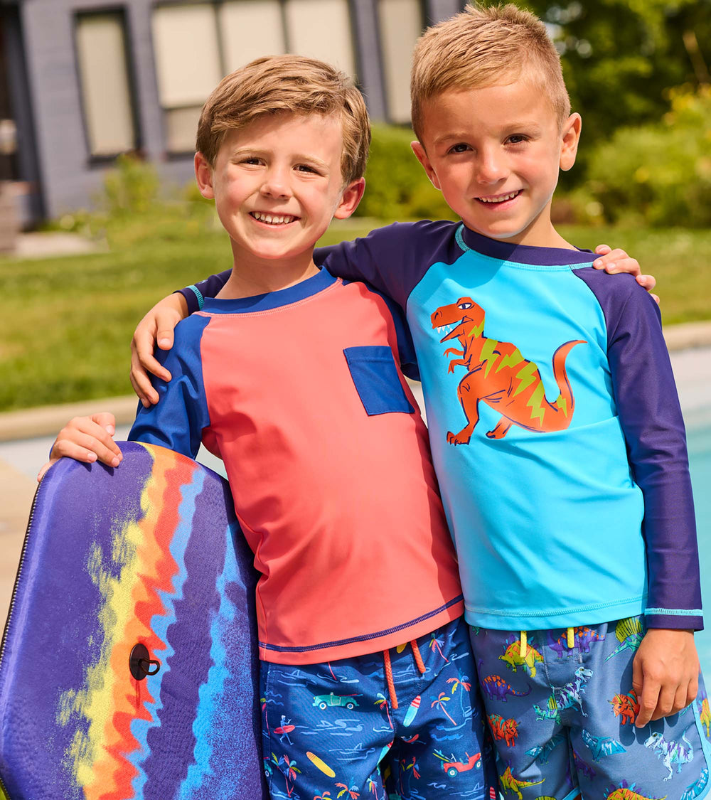 Boys Dino Graphic Long Sleeve Rashguard