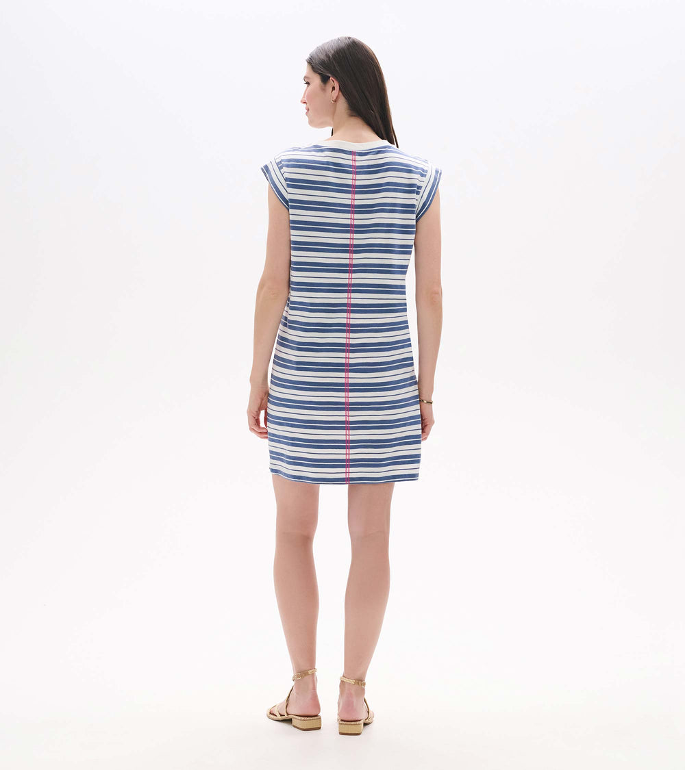 Pocket Tee Dress - Double Blue Horizon