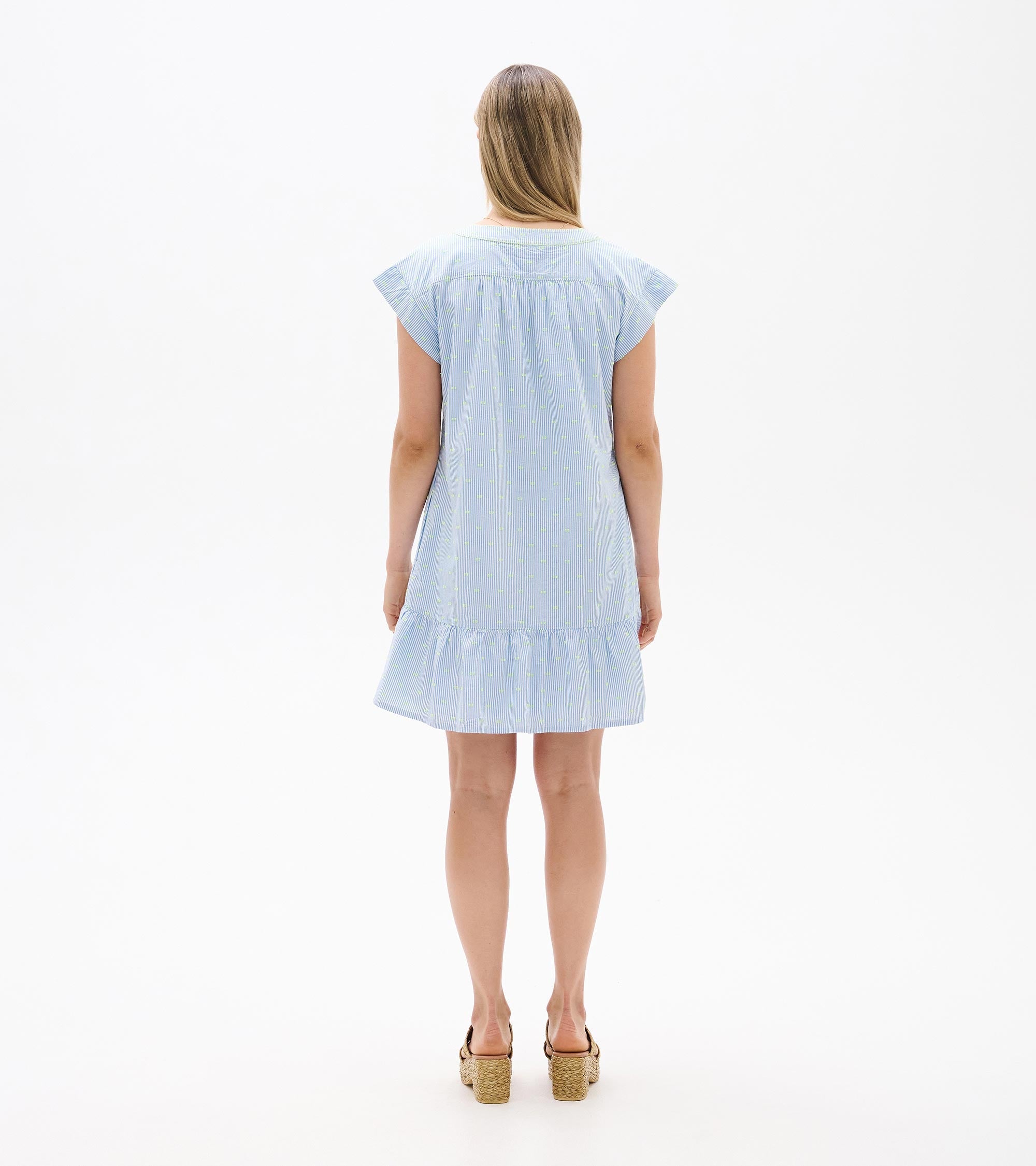 Emerson Dress - Neon Dots on Stripes