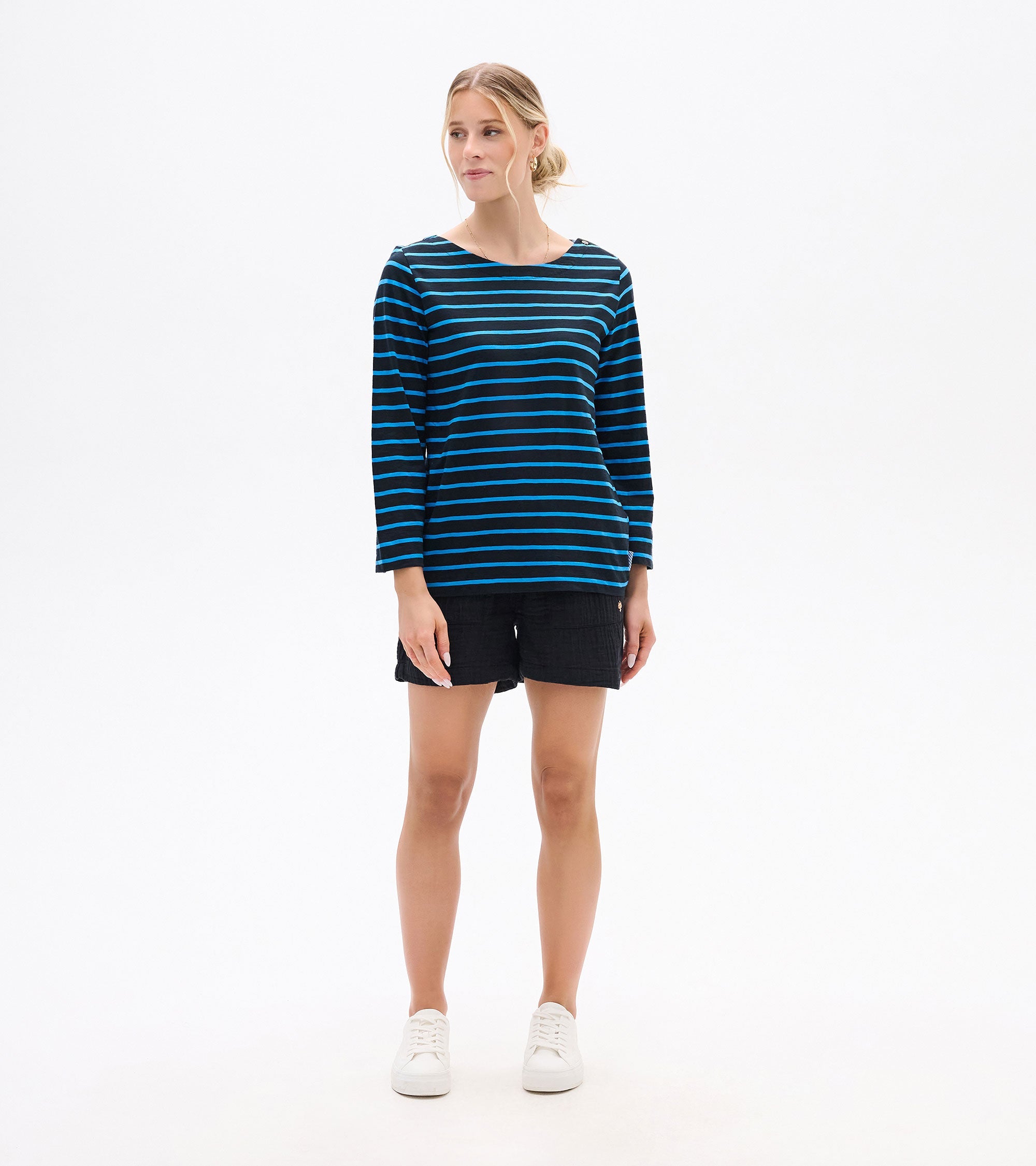 Button Bretton - French Blue Stripes