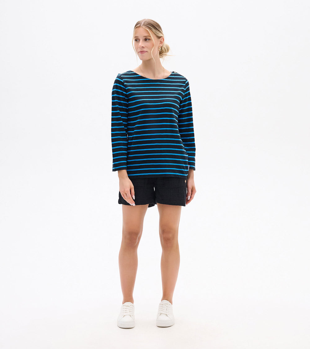 Button Bretton - French Blue Stripes