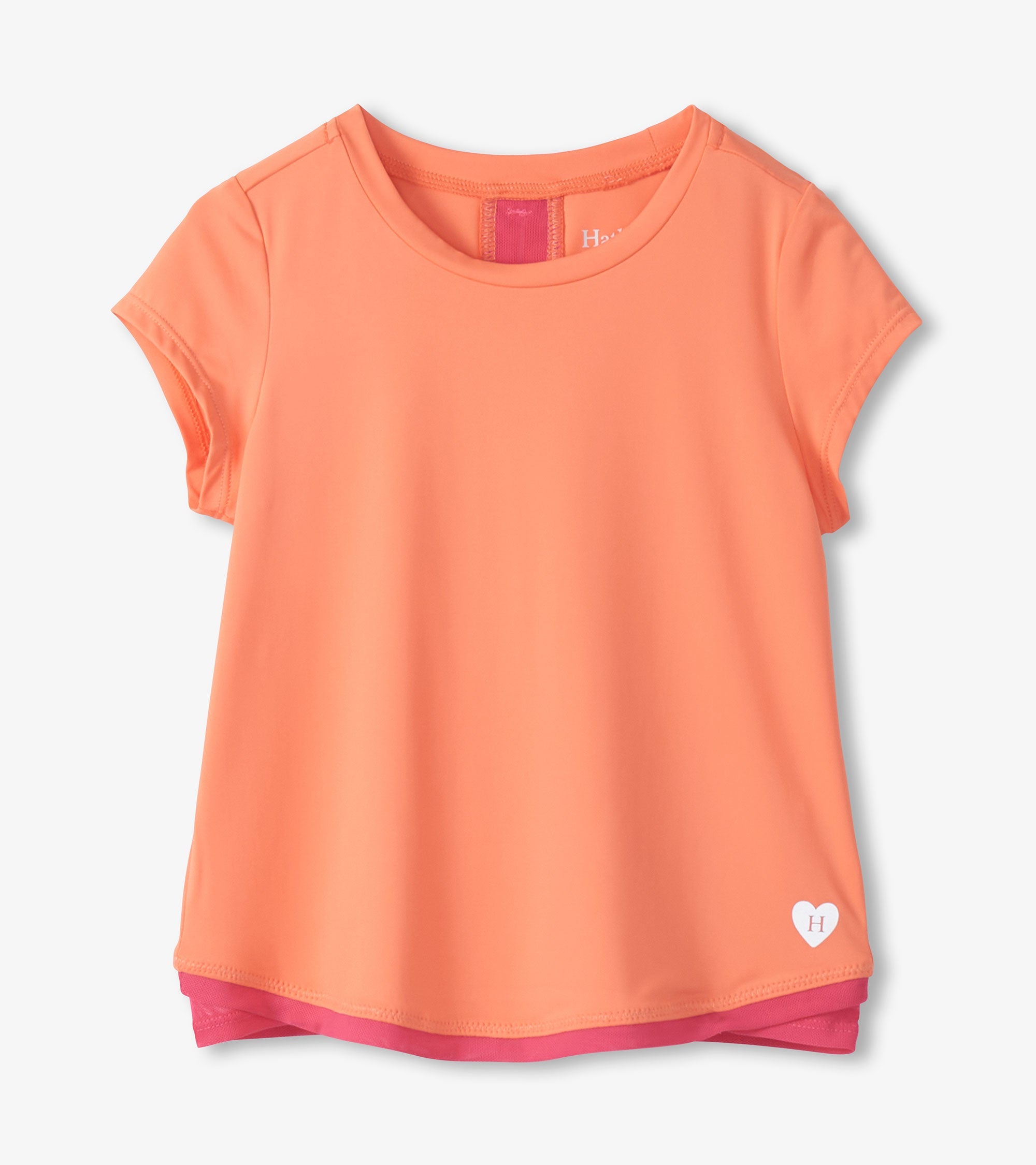 Girls Fusion Coral Mesh Trim T-Shirt