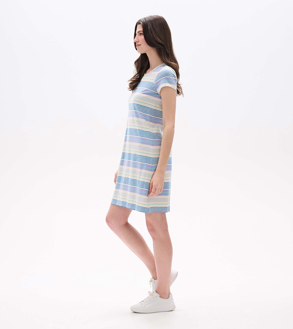 Cici A-Line Dress - Iris Wave Stripes