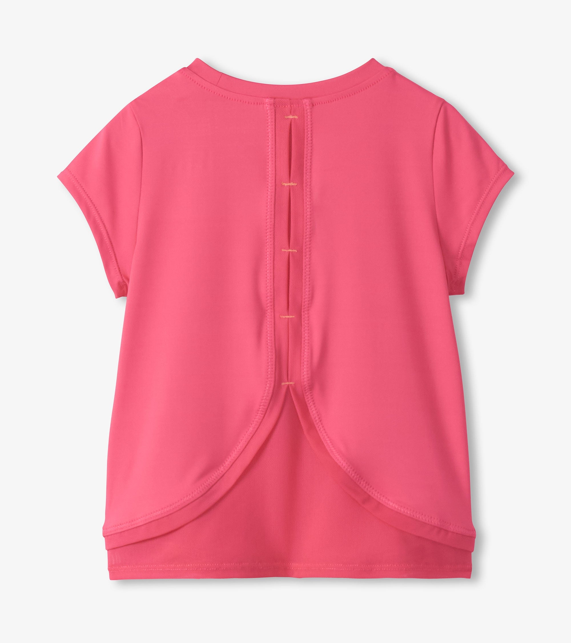 Girls Fandango Pink Mesh Trim T-Shirt