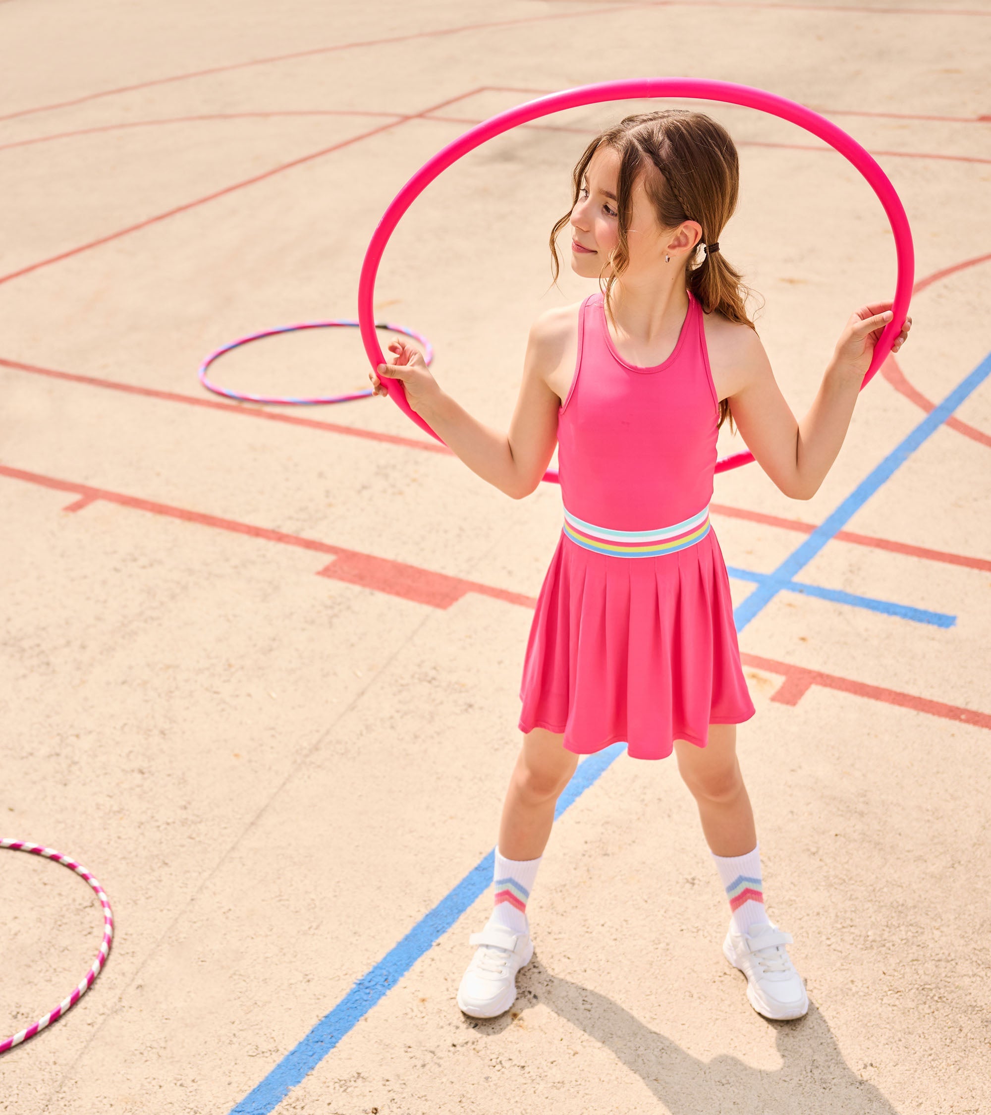 Girls Fandango Pink Pleated Active Dress