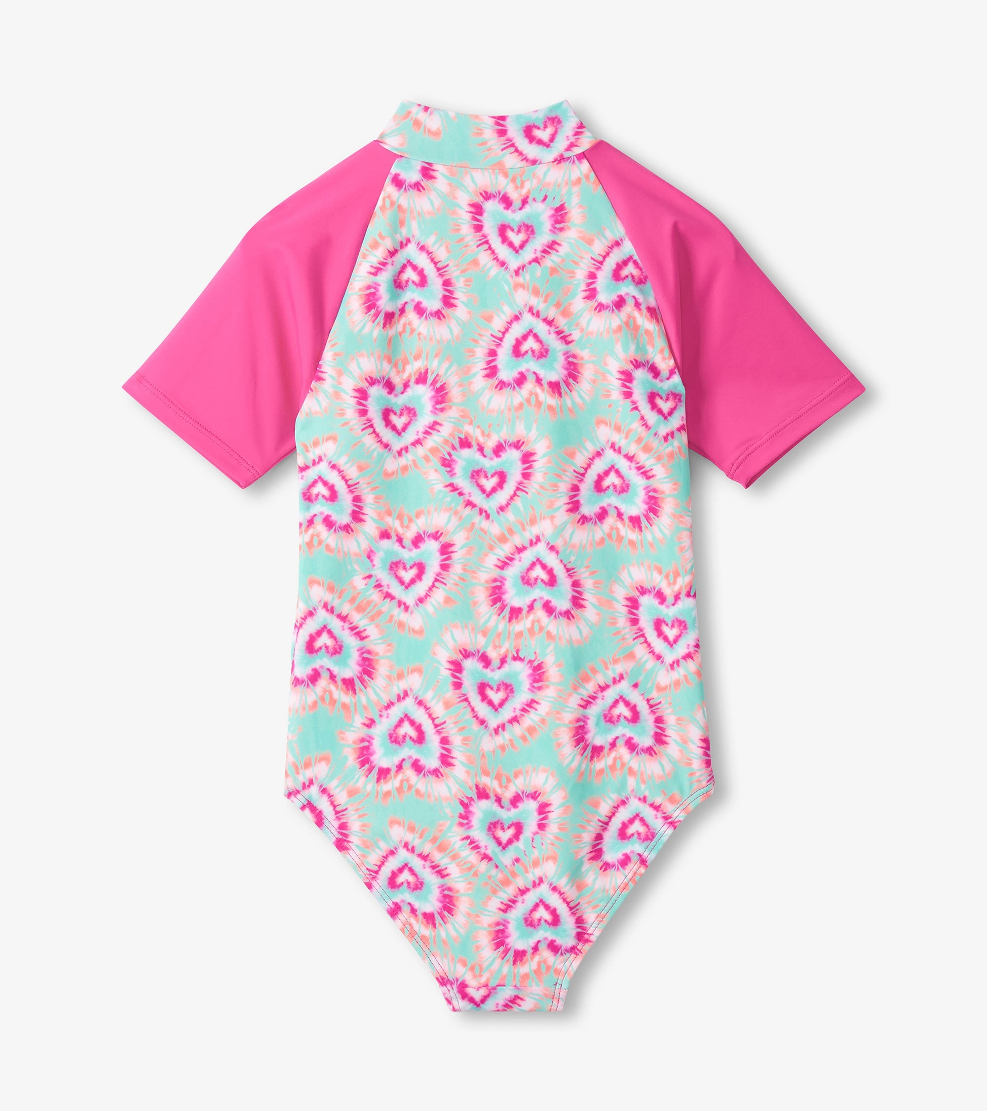 Girls Hearts One-Piece Rashguard Swimsuit