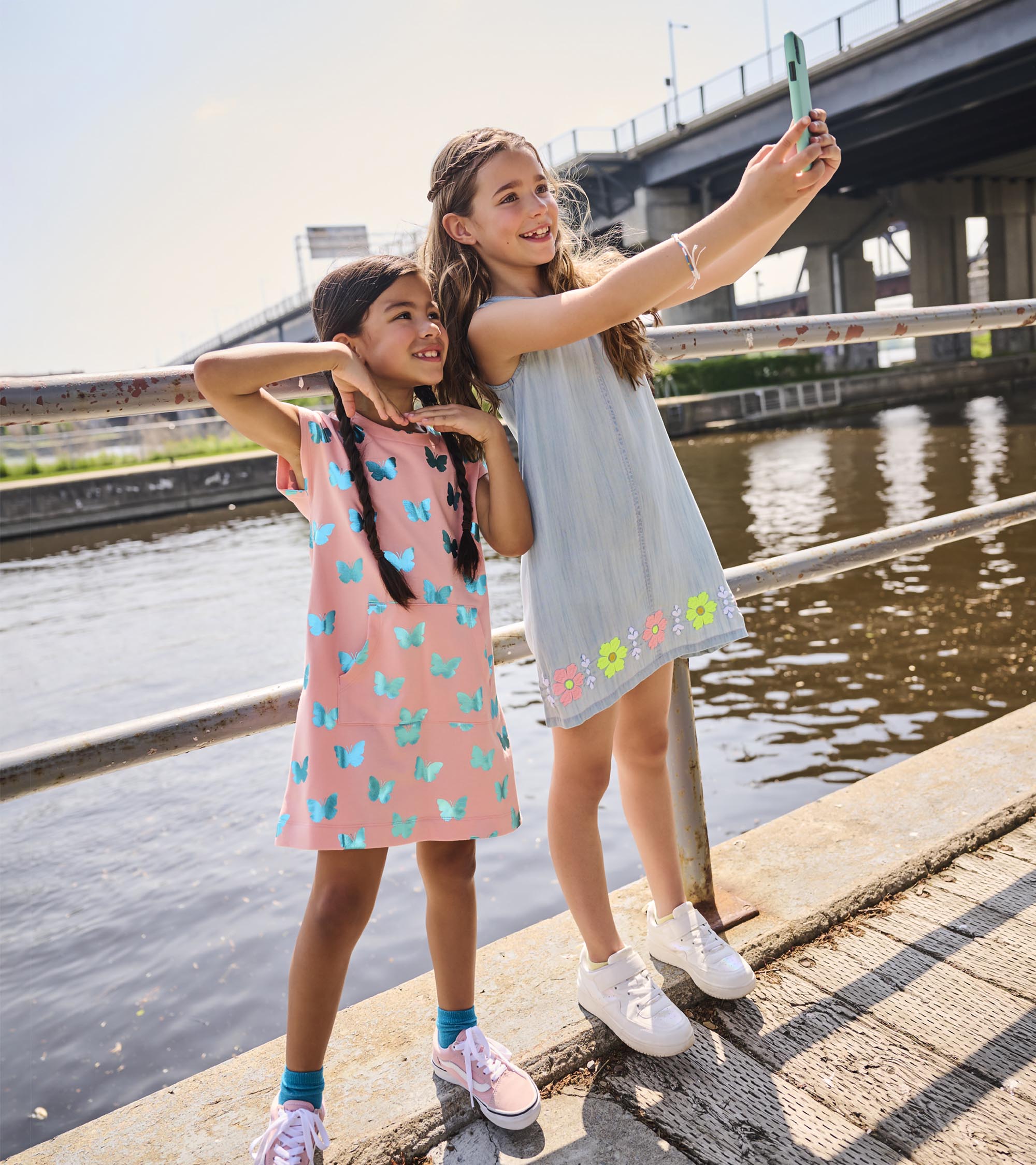 Girls Glitter Butterfly Slouchy Dress