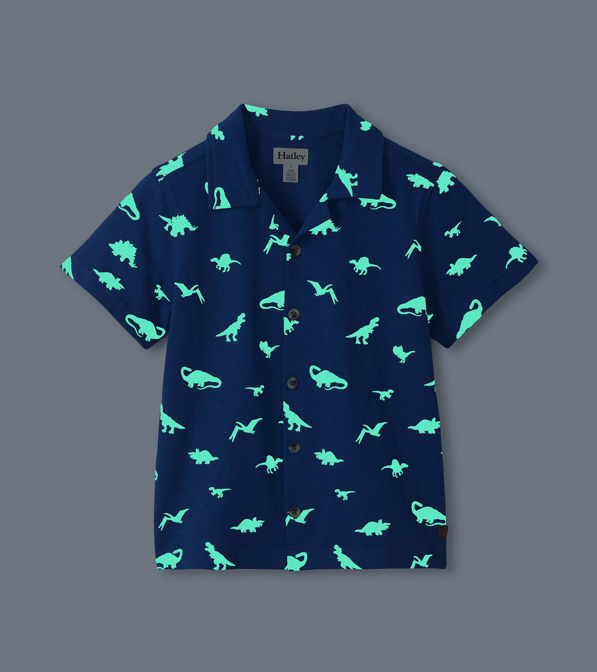 Boys Glow in the Dark Dinos Jersey Button Down