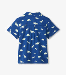 Boys Glow in the Dark Dinos Jersey Button Down