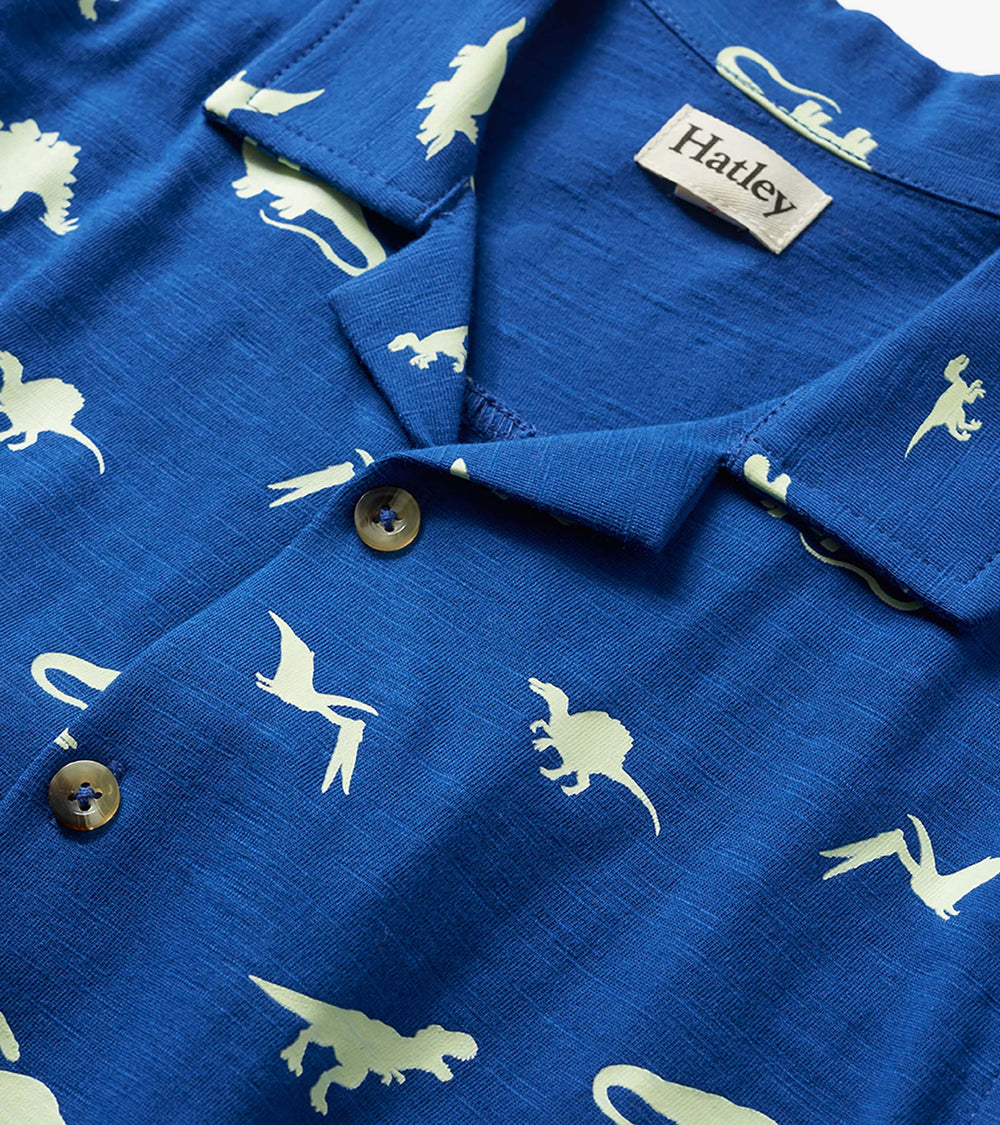 Boys Glow in the Dark Dinos Jersey Button Down