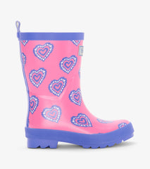 Girls Heart Burst Shiny Rain Boots
