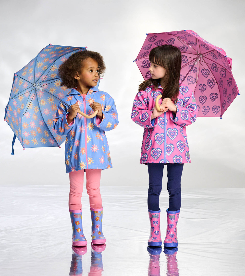 Girls Heart Burst Shiny Rain Boots