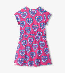 Girls Heart Burst Short Sleeve Dress