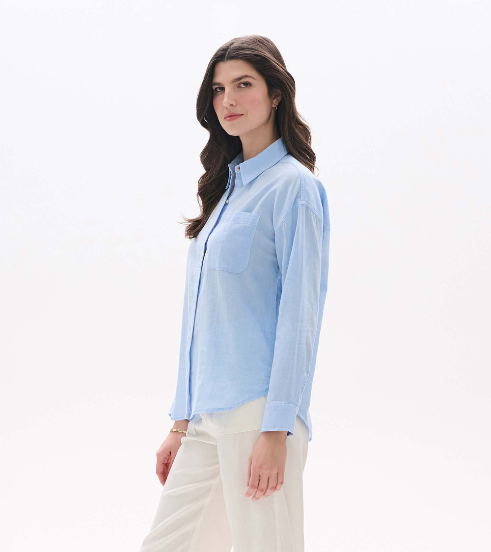 Relaxed Button Down - Light Blue Chambray