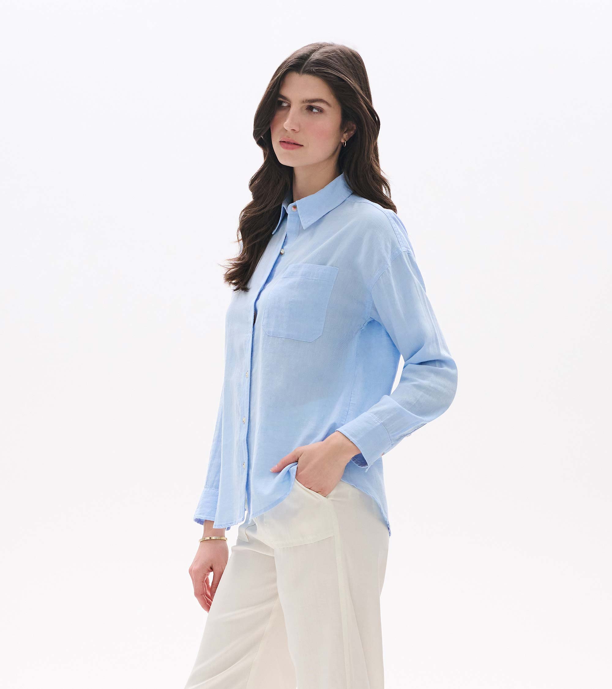 Relaxed Button Down - Light Blue Chambray