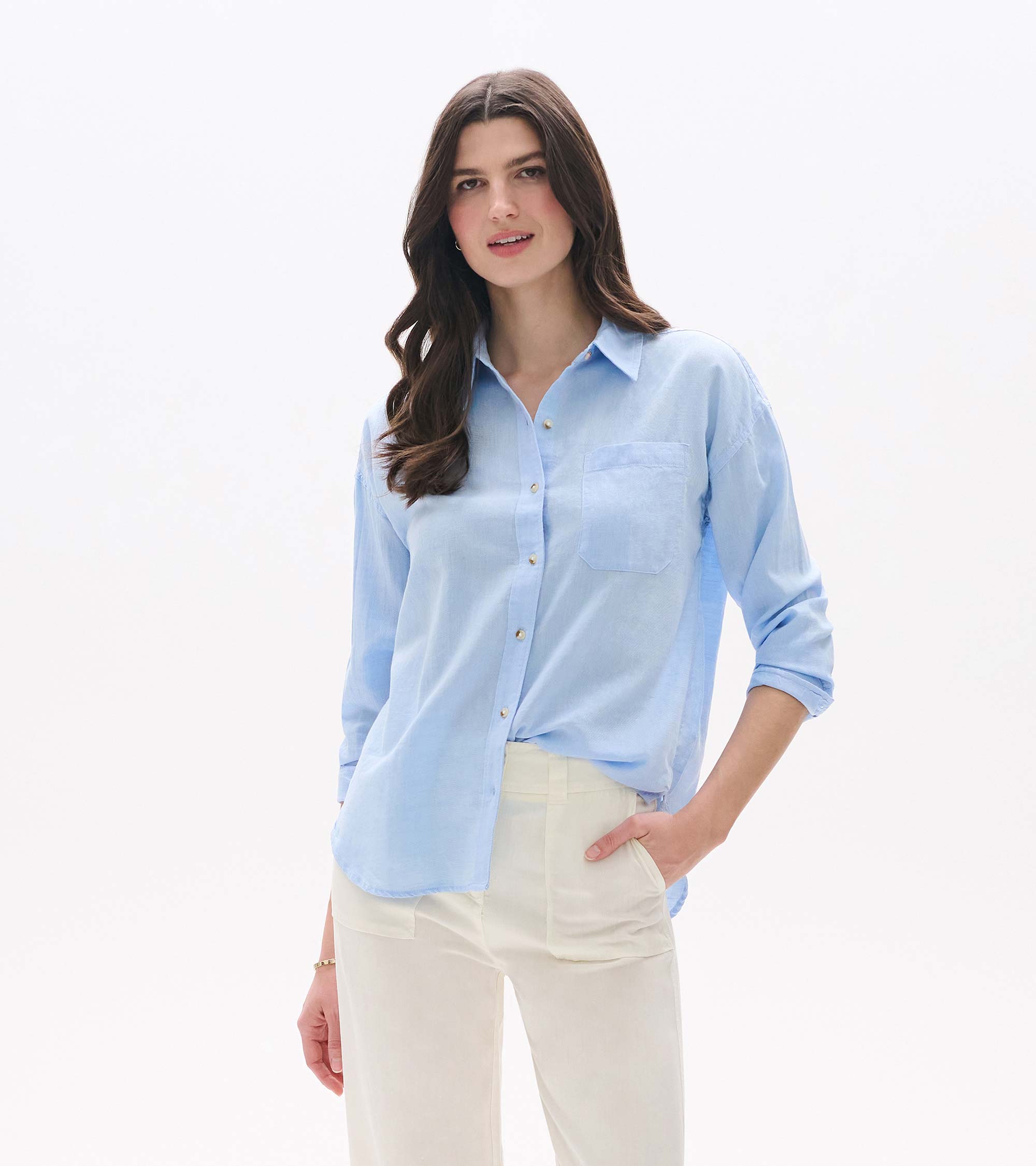 Relaxed Button Down - Light Blue Chambray