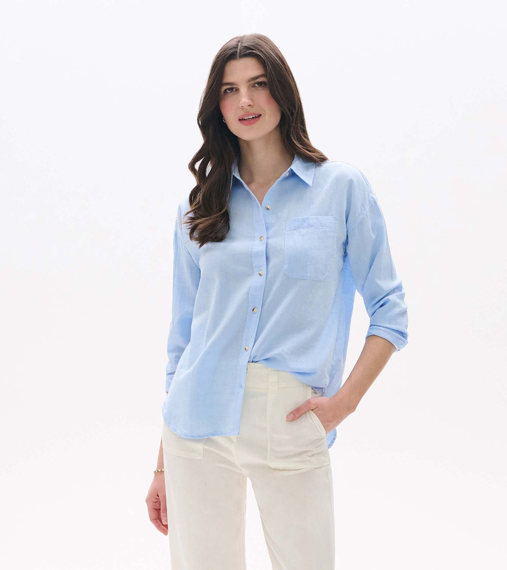 Relaxed Button Down - Light Blue Chambray