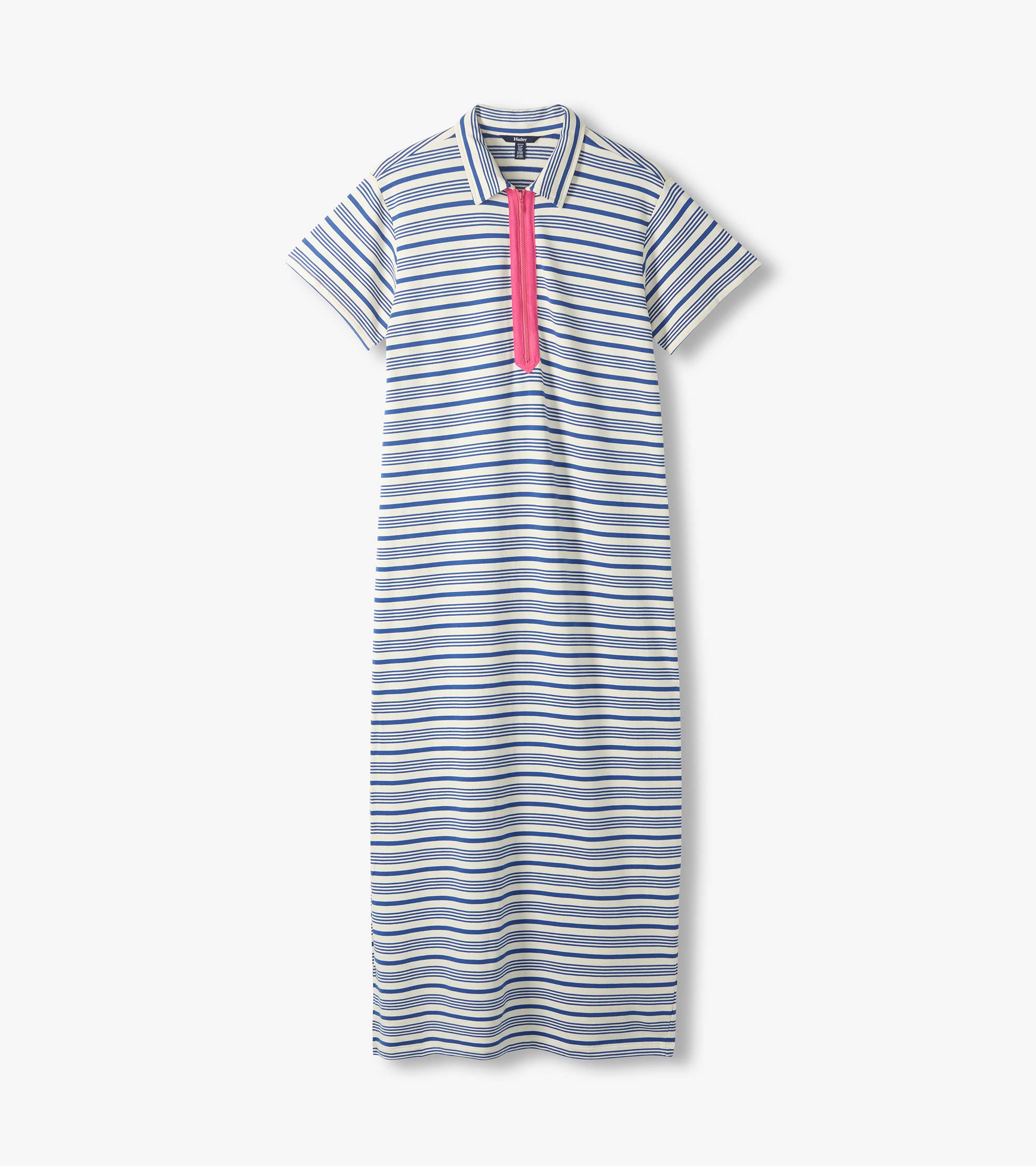 Contrast Zip Maxi Dress - Limoges Stripes