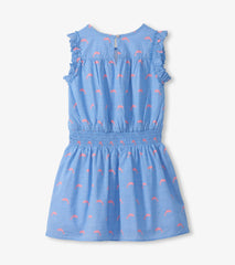 Girls Little Pink Dolphins Woven Play Dress