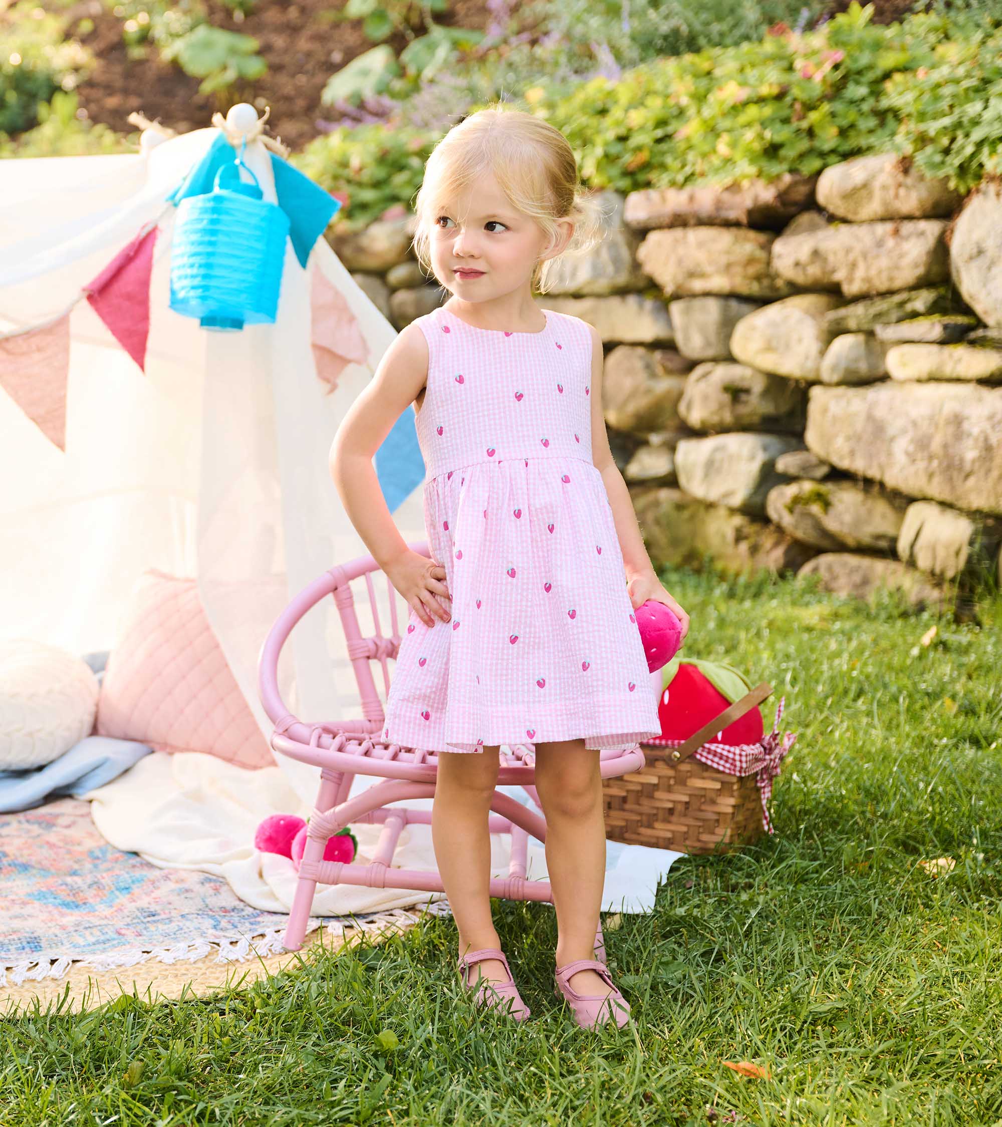 Baby & Toddler Girls Gingham Berries Party Dress