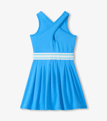 Girls Malibu Blue Pleated Active Dress
