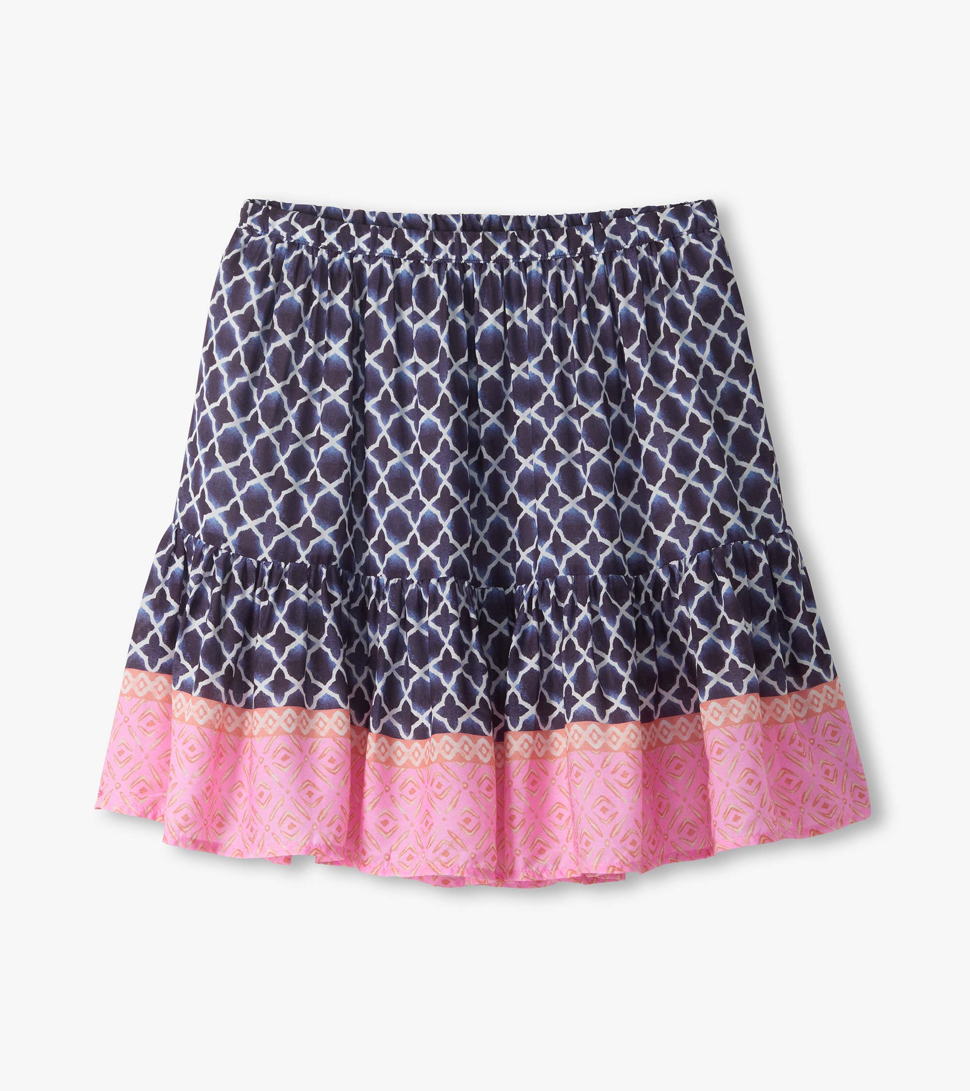 Flounce Skirt - Navy Medallion