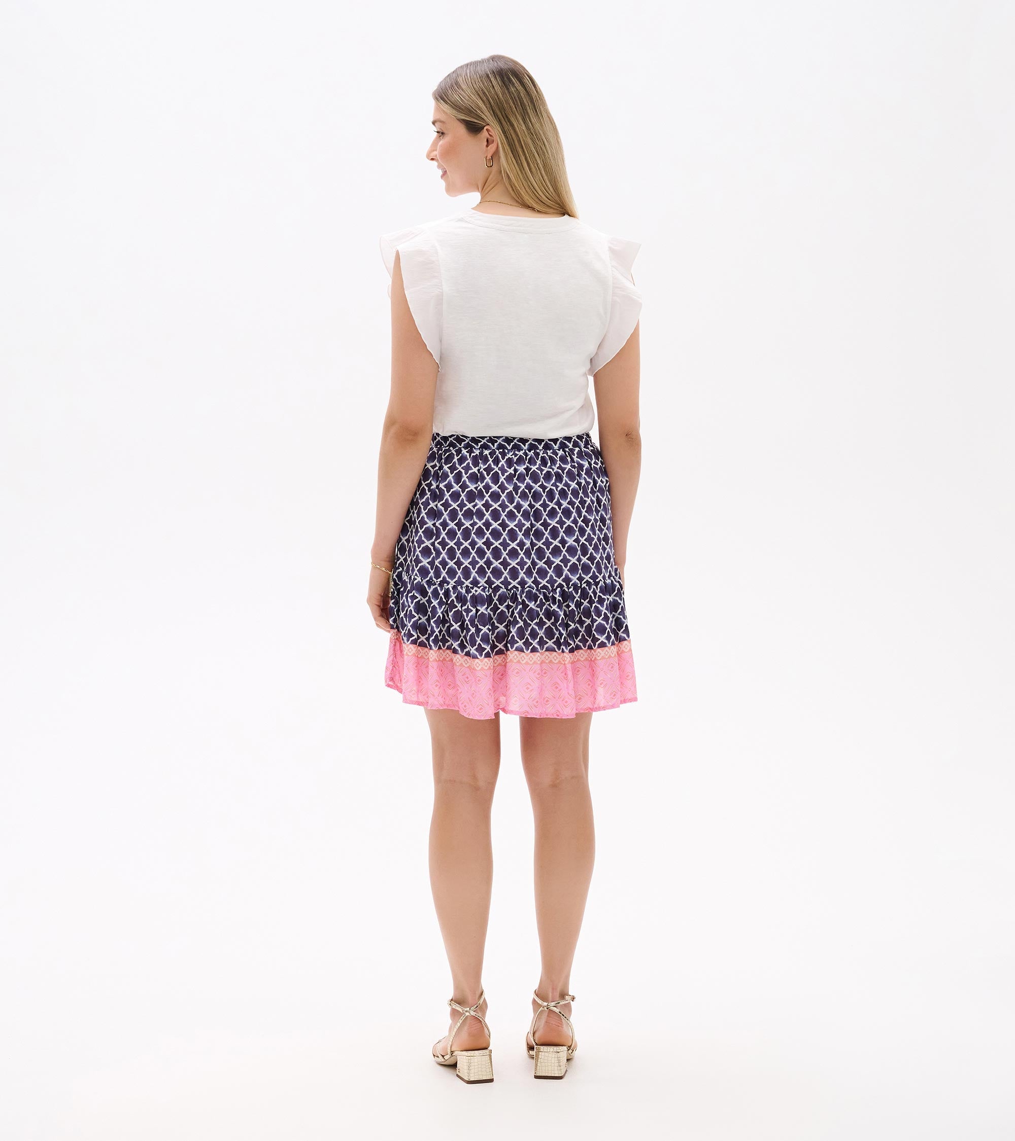 Flounce Skirt - Navy Medallion