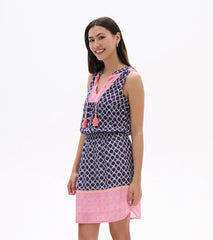 Chloe Dress - Navy Medalion