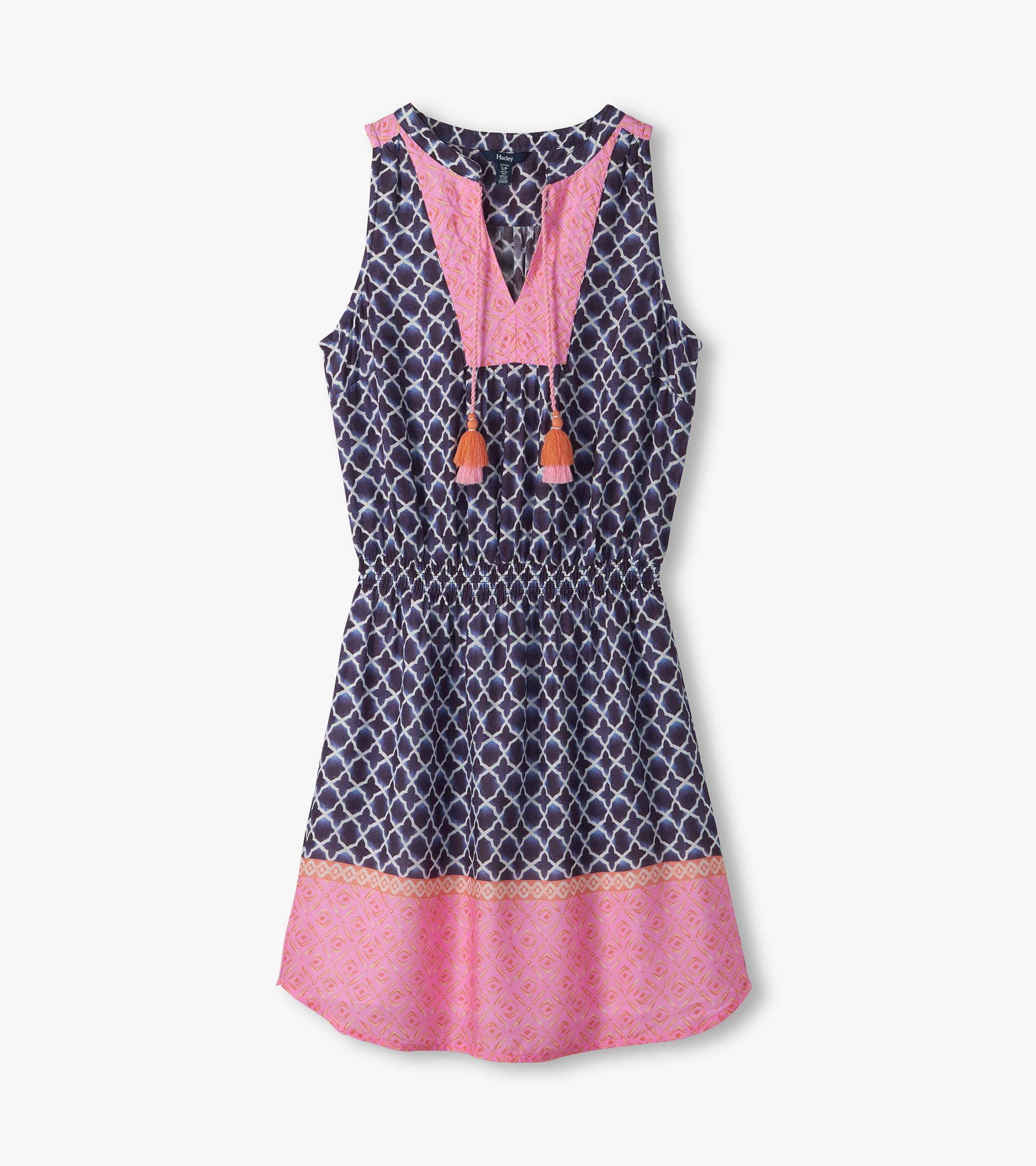 Chloe Dress - Navy Medalion