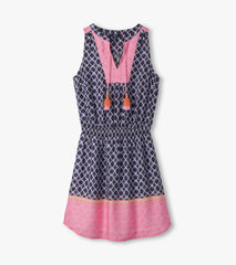 Chloe Dress - Navy Medalion