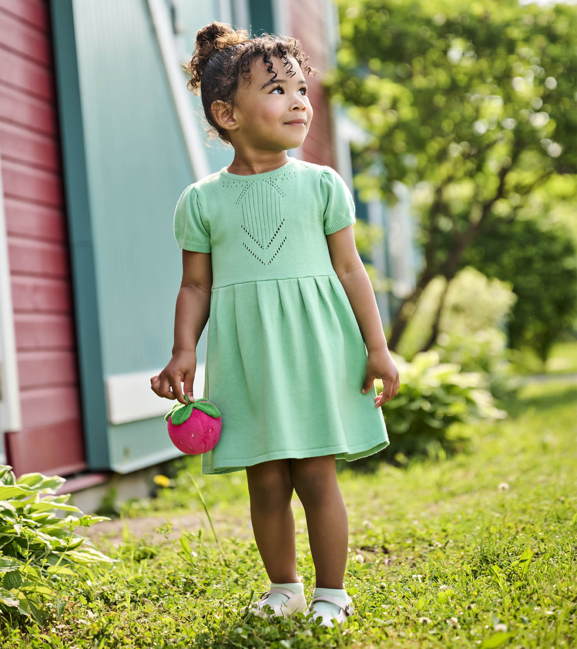 Baby & Toddler Girls Neptune Green Knit Pointelle Dress