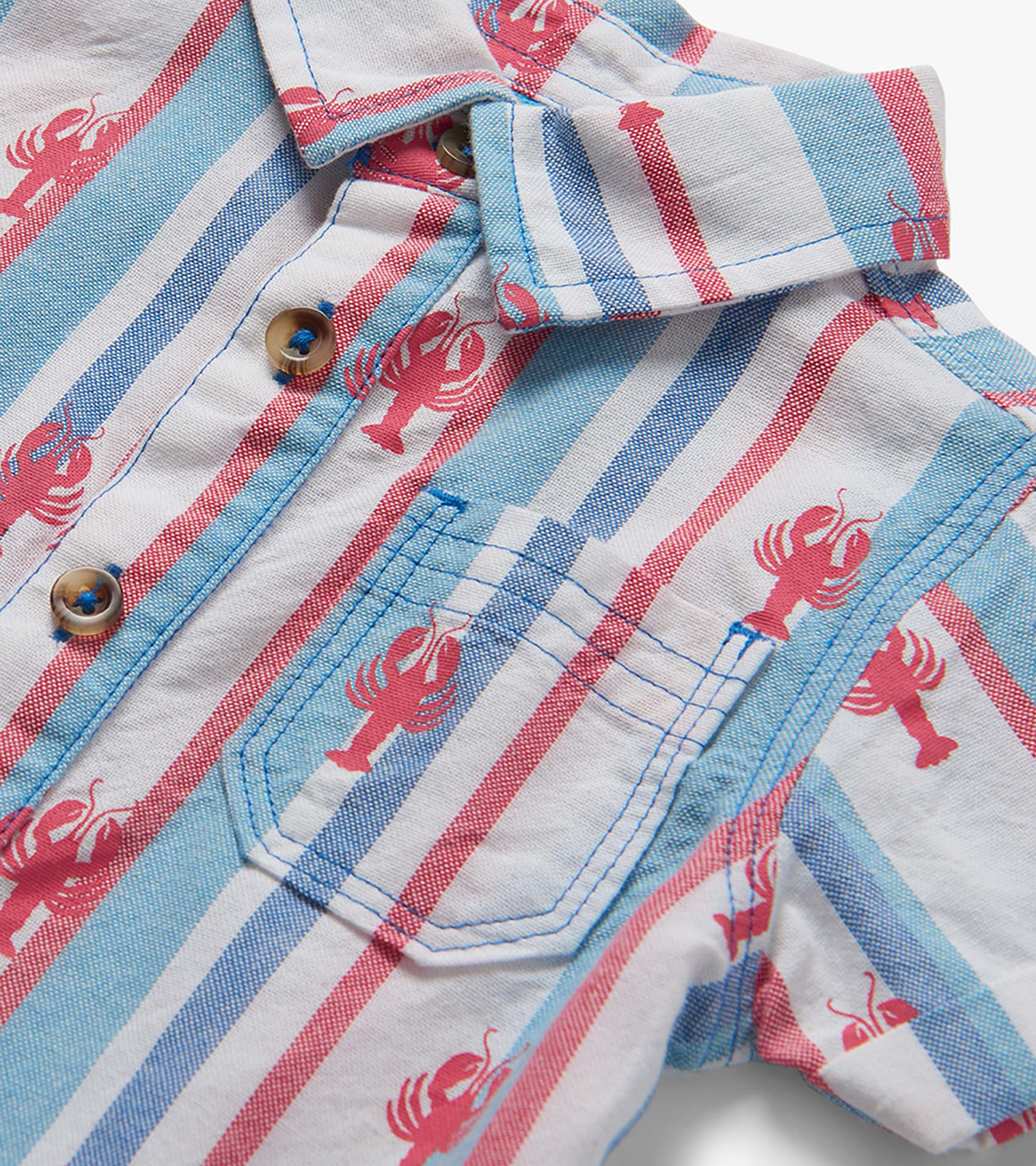 Baby Boys Preppy Lobsters Woven Romper