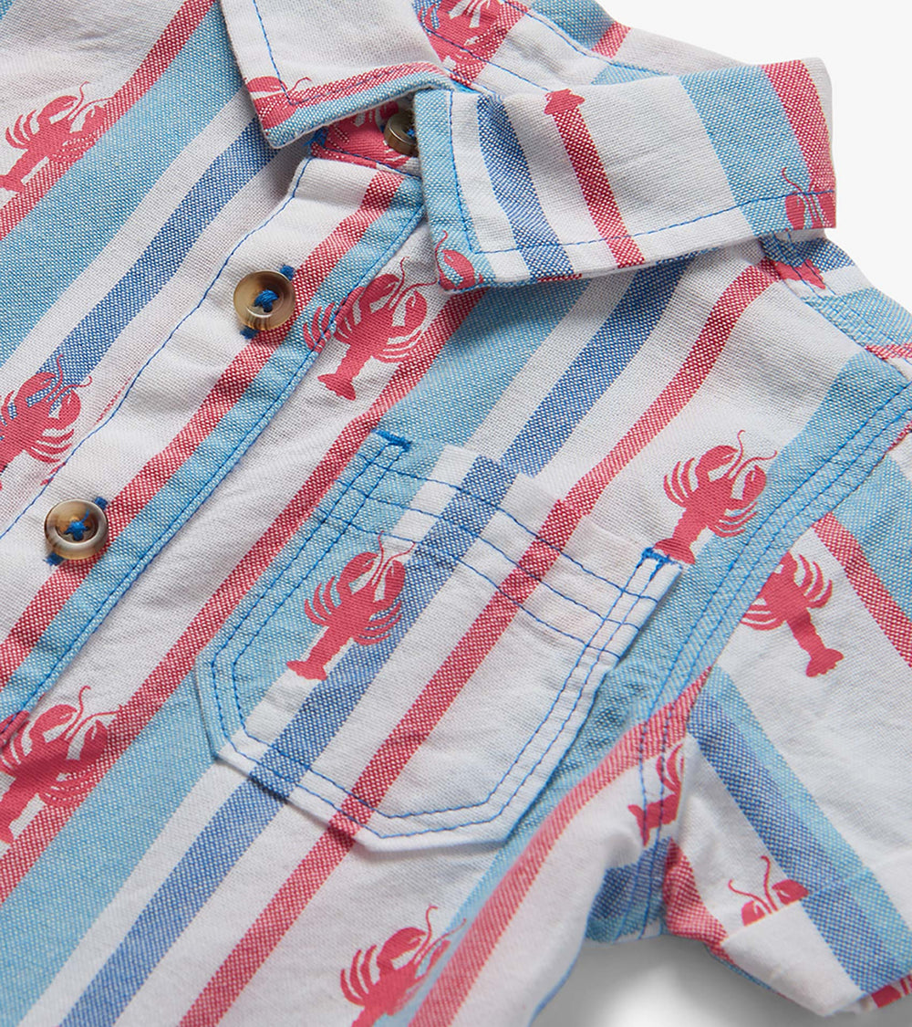 Baby Boys Preppy Lobsters Woven Romper